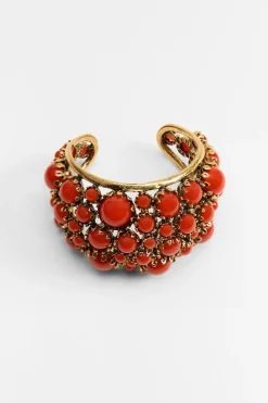 ZARA Acessórios / Bijuteria^BRACELETE COM PEDRAS E RESINA Vermelho