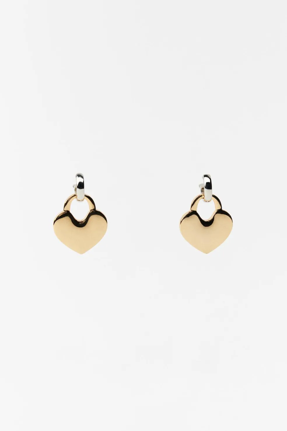 ZARA Acessórios / Bijuteria^BRINCOS COM CADEADO COMBINADO Ouro / Prata