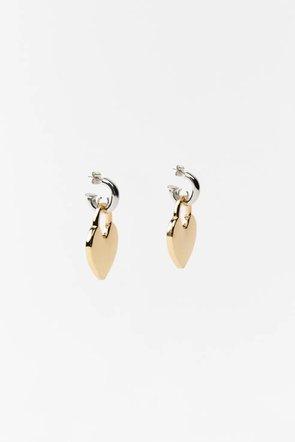 ZARA Acessórios / Bijuteria^BRINCOS COM CADEADO COMBINADO Ouro / Prata