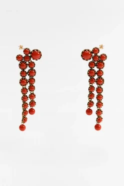 ZARA Acessórios / Bijuteria^BRINCOS COM PEDRAS DE RESINA Vermelho
