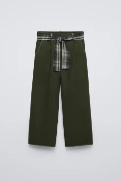 CALÇA CINTO QUADRADOS-ZARA Sale