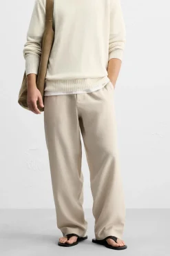 ZARA Calças^CALÇA MISTURA LIOCEL Bege