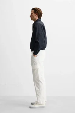 ZARA Calças^CALÇA TROPA CANVAS Branco-marfim