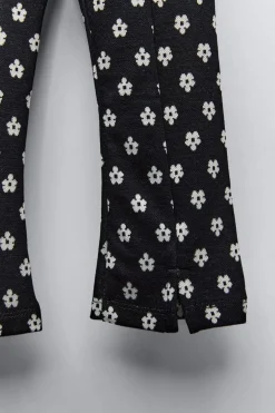 CALÇAS À BOCA DE SINO COM ESTAMPADO-ZARA Cheap