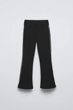 CALÇAS À BOCA DE SINO COM MODAL E FAIXA LATERAL-ZARA New