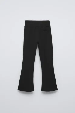 CALÇAS À BOCA DE SINO COM MODAL E FAIXA LATERAL-ZARA New