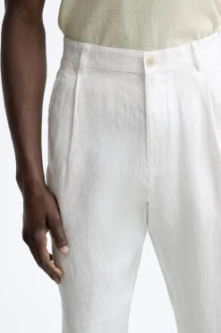 ZARA Calças^CALÇAS 100% LINHO Branco