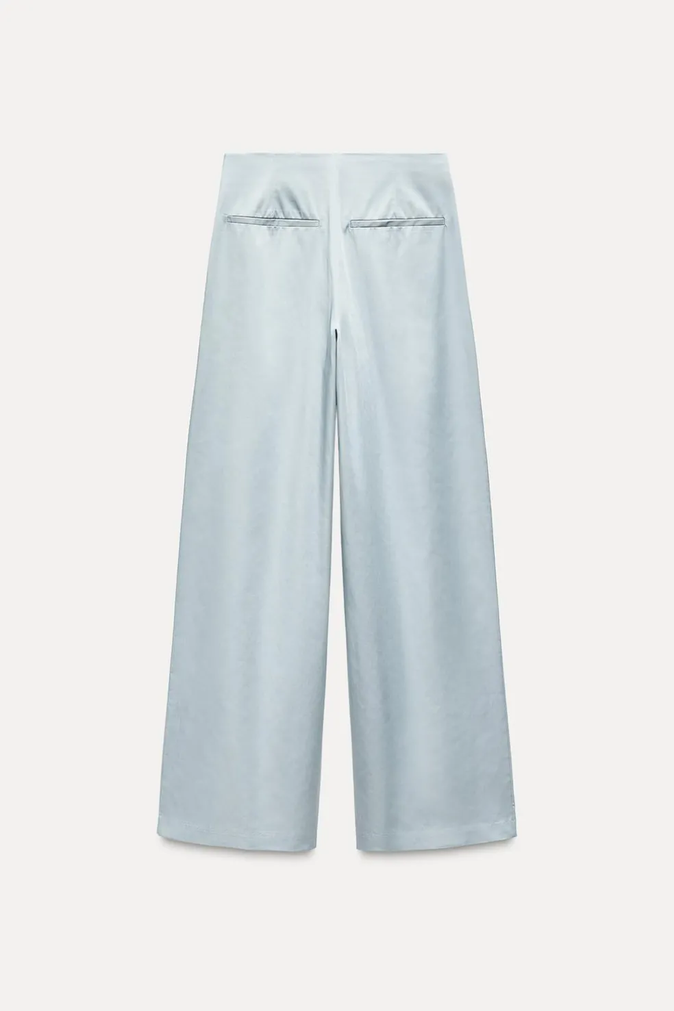 ZARA Calças^CALÇAS ACETINADAS Azul / Cinzento