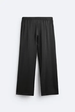ZARA Calças^CALÇAS ACETINADAS Preto