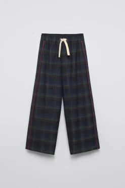 CALÇAS AOS QUADRADOS COM FAIXA-ZARA Online