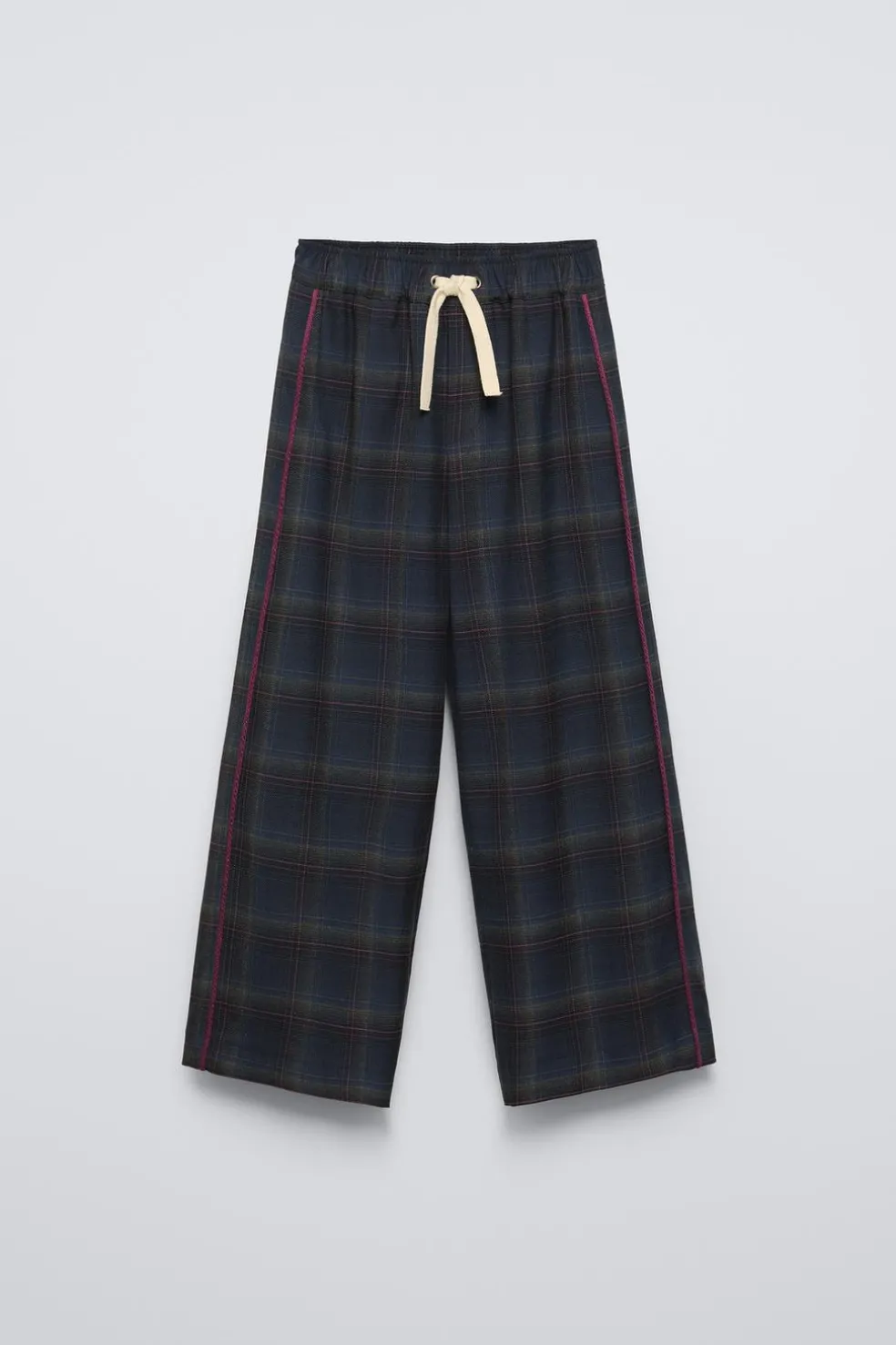 CALÇAS AOS QUADRADOS COM FAIXA-ZARA Online