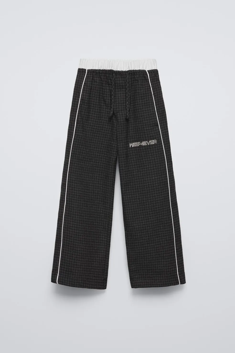 CALÇAS AOS QUADRADOS DE CINTURA DUPLA-ZARA Clearance