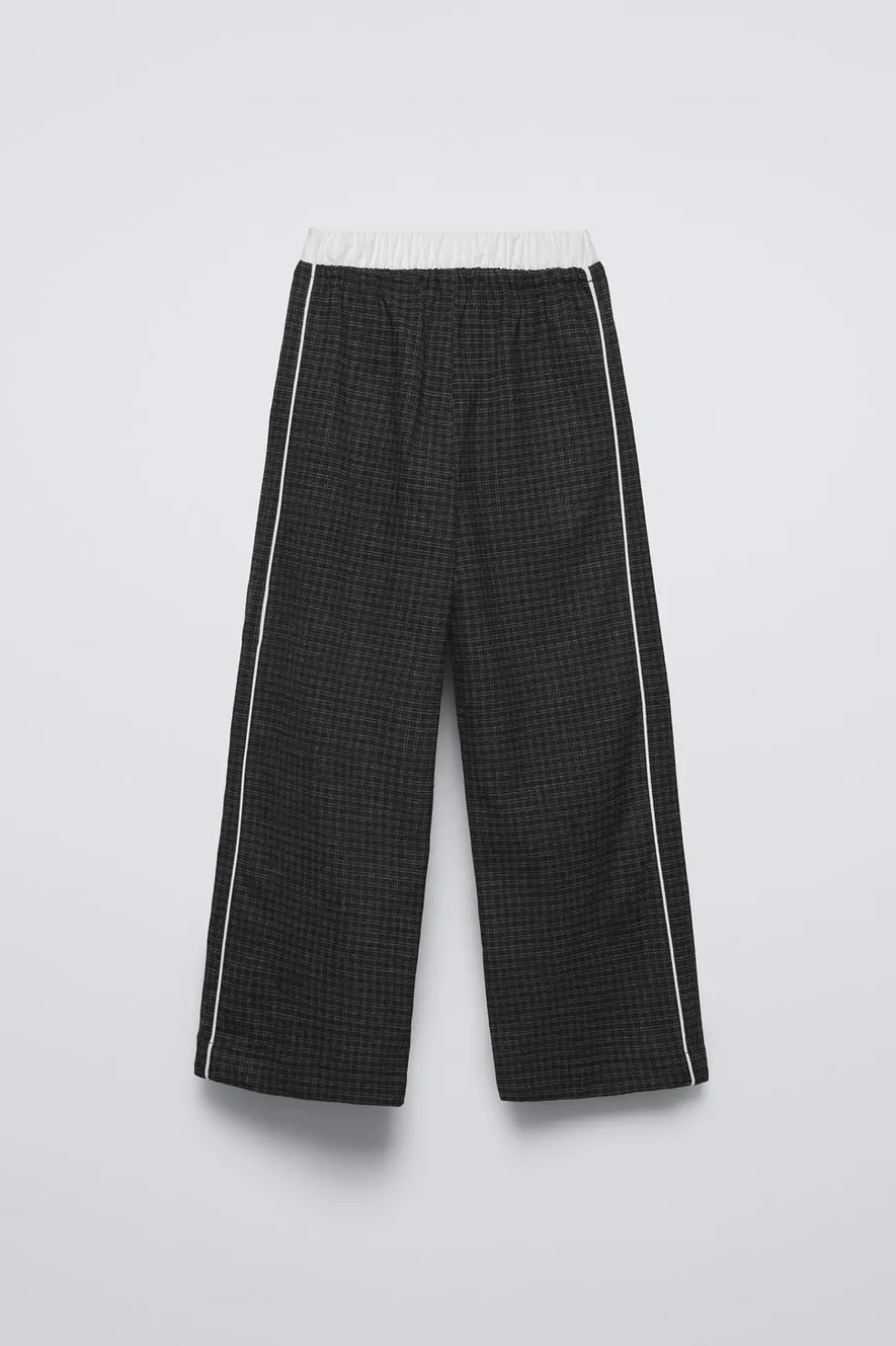 CALÇAS AOS QUADRADOS DE CINTURA DUPLA-ZARA Clearance