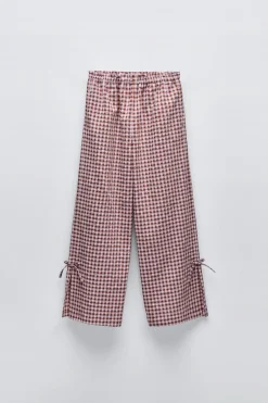 CALÇAS AOS QUADRADOS VICHY COM LAÇOS-ZARA Discount