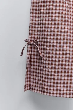 CALÇAS AOS QUADRADOS VICHY COM LAÇOS-ZARA Discount