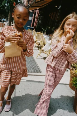 CALÇAS AOS QUADRADOS VICHY COM LAÇOS-ZARA Discount