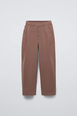 CALÇAS BALLOON FIT COM PREGAS-ZARA Fashion