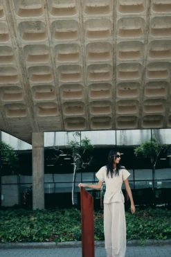 ZARA Calças^CALÇAS BALÃO ALGODÃO PESADO Areia
