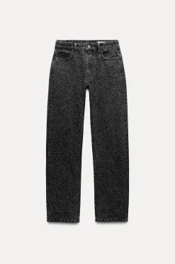 ZARA Jeans^CALÇAS COM BRILHO ZW COLLECTION Preto