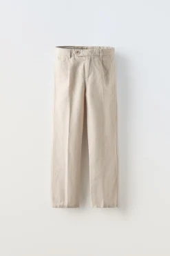 CALÇAS DE FATO SLIM FIT COM LINHO-ZARA Discount