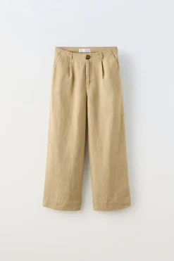 CALÇAS DE LINHO-ZARA Outlet
