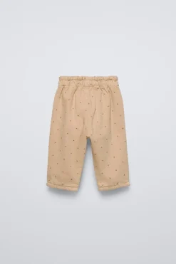 CALÇAS DE SARJA ÀS BOLINHAS-ZARA Cheap