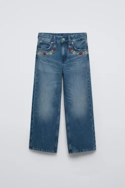 CALÇAS DIREITAS COM FLORES-ZARA Fashion