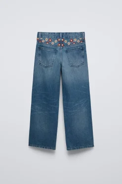CALÇAS DIREITAS COM FLORES-ZARA Fashion