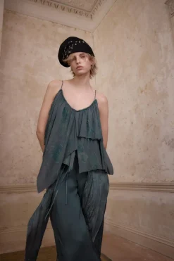 ZARA Calças|Lingerie^CALÇAS PÁREO COM MISSANGAS Azul-médio