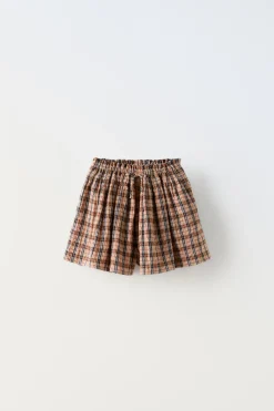 CALÇÕES BERMUDA AOS QUADRADOS COM TEXTURA-ZARA Store