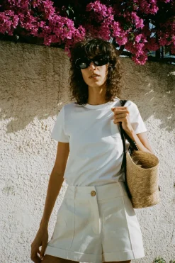 ZARA Saias / Calções^CALÇÕES BERMUDA DE CINTURA MÉDIA COM BAINHA DOBRADA Branco