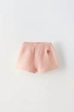 CALÇÕES BERMUDA DE MALHA COM FLOR-ZARA Flash Sale