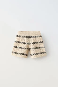 CALÇÕES BERMUDA DE MALHA CROCHÉ-ZARA Cheap