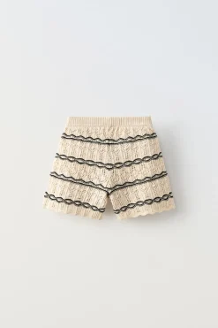 CALÇÕES BERMUDA DE MALHA CROCHÉ-ZARA Cheap