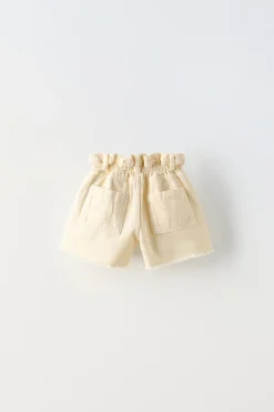 CALÇÕES BERMUDA DE SARJA PAPERBAG-ZARA Cheap
