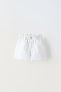 CALÇÕES BERMUDA DE SARJA PAPERBAG-ZARA Shop