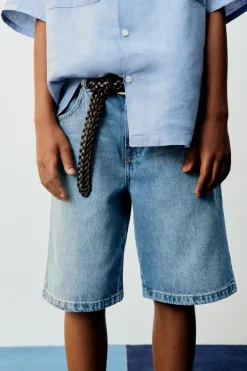 CALÇÕES BERMUDA DENIM BAGGY FIT-ZARA Best