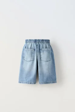 CALÇÕES BERMUDA DENIM FLUIDOS ELÁSTICOS-ZARA Clearance