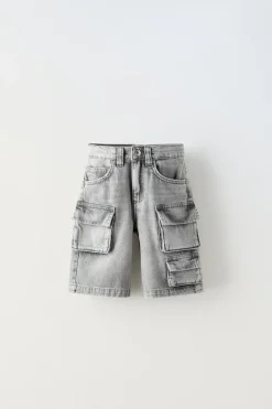 CALÇÕES BERMUDA DENIM MULTIBOLSOS-ZARA Online