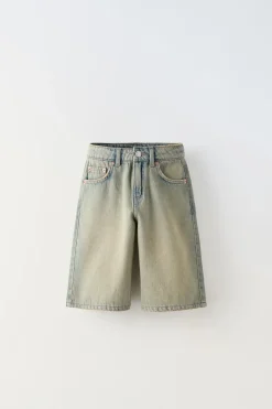 CALÇÕES BERMUDA DENIM WIDE FIT-ZARA Cheap