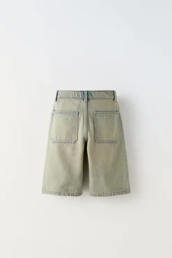 CALÇÕES BERMUDA DENIM WIDE FIT-ZARA Cheap