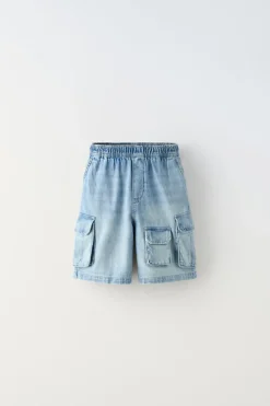 CALÇÕES BERMUDA DENIM WORKER-ZARA Hot
