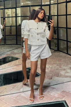 ZARA Saias / Calções^CALÇÕES BERMUDA DUPLOS EM TECIDO COM CINTURA SUBIDA Branco