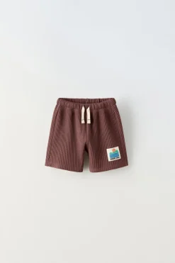 CALÇÕES BERMUDA EFEITO DE WAFFLE ETIQUETA-ZARA Store