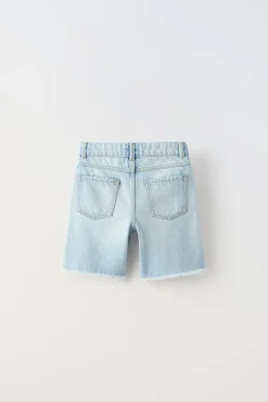 CALÇÕES BERMUDA EM DENIM COM RASGÕES-ZARA Best