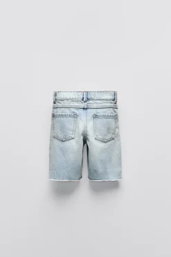 CALÇÕES BERMUDA EM DENIM COM RASGÕES-ZARA Outlet