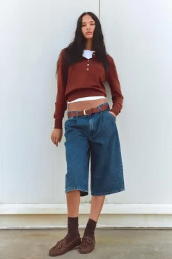 ZARA Saias / Calções^CALÇÕES BERMUDA EM DENIM TRF Azul-marinho