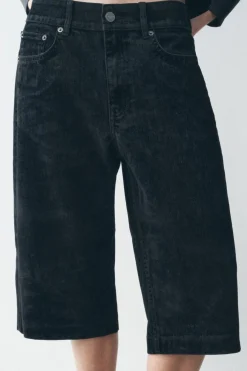 ZARA Saias / Calções^CALÇÕES BERMUDA FLOCADOS ZW COLLECTION Preto