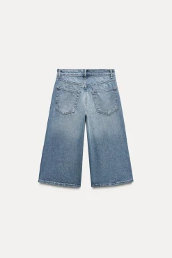 ZARA Saias / Calções^CALÇÕES BERMUDA JORTS DENIM TRF BAGGY CINTURA MÉDIA Azul