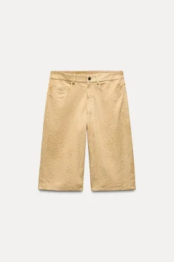 ZARA Saias / Calções^CALÇÕES BERMUDA PELE ZW COLLECTION Manteiga